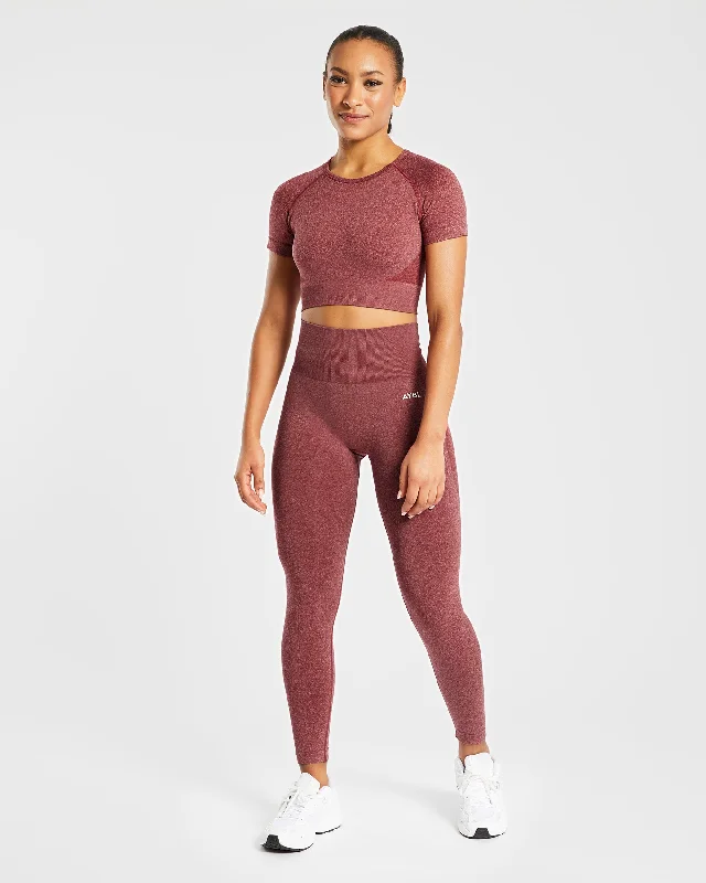 Empower Seamless Leggings - Red Marl